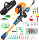 Kids Fishing Pole Kit Set，Portable Telescopic Fishing Rod and Reel Combo Full Kits for Boys, Girls, Beginner, Youth by TinyTreasures Baby Boutique