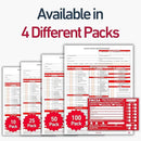 5 Pack 3-Ply Carbonless Annual Vehicle Inspection Report Forms with FMCSA Red Aluminum Adhesive Labels, DOT Inspection Forms and Stickers, Shrink-Wrapped, 8.5" x 11.75" - Made in USA by GreenHaven Gardens