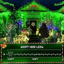 KNONEW 403ft 1000 LED Christmas String Lights Outdoor 8 Modes & Timer Fairy Light Plug in Waterproof LED Fairy Lights for Xmas Yard Tree Wedding Party Holiday Decorations (Green) by GreenHaven Gardens