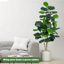 Artificial Fiddle Leaf Fig Tree 5FT, Large Realistic Faux Ficus Lyrata Plant with Pot Large Faux Plant for Indoor Outdoor Home, Office, Living Room, Bathroom Decor by CozyNest Decor