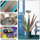 Large Tequila Rustic Sculpture, Rustic Metal Agave Plants for Outdoor, Home Decor Garden Yard Statue (Blue - L (W/Bird Feeder)) by GreenHaven Gardens