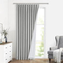 Vision Home Light Gray Pinch Pleated Full Blackout Curtains Linen Blended Thermal Insulated Window Panels 102 inch for Bedroom Living Room Darkening Grey Pleat Drapes with Hooks Back Tab 60"Wx102"Lx1 by CozyNest Decor