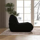 Bean Bag Chair, Loveseat Fireside Chair Bean Bag Sofa Large Bean Bag Chair for Adults, 2 Seater Bean Bag Chairs for Teens with High Density Comfortable Foam, Bean Bag for Living Room, Bedroom (Black) by CozyNest Decor