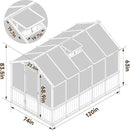 6x10 FT Green House for Outdoor, 6MM Thick Polycarbonate Panel Wooden Walk-in Greenhouse Kit with Lockable Door and Adjustable Roof Vent, Backyard Garden, Light Mocha Brown by GreenHaven Gardens