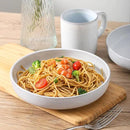 Pasta Bowls 26 OZ,Ceramic Salad Serving Bowls Set of 4,Large 8.2 inch Shallow Bowls Plates for Soup,Fruit,Noodle,Dinner,Dishwasher & Microwave Safe,White by CozyNest Decor