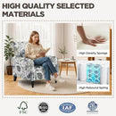 Wingback Accent Chair with Removable Pillow, High Back Floral Armchair with Solid Wood Legs & Nailhead Trim, Comfy Upholstered Reading Single Sofa Chair for Bedroom (1, Blue Floral Pattern) by CozyNest Decor
