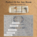 9x12 Area Rug Living Room Rugs, Stain Resistant Washable Rug, Vintage Large Non-Slip Backing, Low Pile Lightweight Print Rug for Bedroom Dinning Room Home Office (Taupe/Blue) by TinyTreasures Baby Boutique