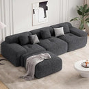 122" Modern L Shaped Modular Sectional Sofa, Boneless Couches for Living Room with Ottoman,4 Seater Convertible Chenille Cloud Couch Sofa Set, No Assembly Required, Grey-Black 1 PCS by CozyNest Decor