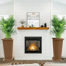 FENCY Set of 2 Tall Planters for Outdoor Plants, 24 Inch Large Tapered Pots with Drainage Trays, Weather-Resistant Plastic Plant Containers for Patio, Porch, Garden, Front Door Decor,Brown, Striped by CozyNest Decor