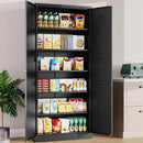 SISESOL Black Storage Cabinet,71" Tall Pantry Cabinet,Kitchen Pantry Storage Cabinets with 2 Doors and 6 Shelves,Wide Deep Metal Food Cupboard for Home,Kitchen,Dining/Living Room by CozyNest Decor