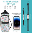 25/32/40/64oz Water Bottle Bag Holder Carrier-Insulated Crossbody Sling Case Sleeve with Strap & Pockets for Men Women Gym Cycling Travel Walking Hiking Camping by TinyTreasures Baby Boutique