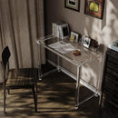 HMYHUM Acrylic Desk, Clear Desk for Home Office for Laptop, Study, Writing, Vanity Table with Cylindrical Legs, Modern, Easy Assembly, 39.4" L x 19.7" W x 29.5" H by CozyNest Decor