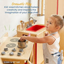 ECR4Kids Play Kitchen Stove, Wooden Playset, Natural by TinyTreasures Baby Boutique