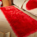 AMTOVO Faux Fur Rug, Red Ultra Soft Fluffy Shag Sheepskin Rug, 2 x 6 ft Runner Area Rugs for Bedroom Sofa Throw Cushion Room Decor, Rectangle by CozyNest Decor
