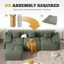 122" Modern L Shaped Modular Sectional Sofa, Boneless Couches for Living Room with Ottoman,4 Seater Convertible Chenille Cloud Couch Sofa Set, No Assembly Required, Green 1 PCS by CozyNest Decor