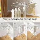 Tripod Clothes Drying Rack, Garment Rack Portable and Foldable Space Saving Laundry Drying Rack - Dryer Rack Clothing Floor Folding Balcony Bedroom Household (Silver(Aluminum), 16 rods) by CozyNest Decor
