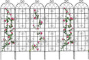 6 Pack Metal Garden Trellis 86.7" H Garden Fence Rustproof Trellis for Climbing Plants Support Roses Flower Outdoor Lawn, Black 7.2FT Tall by GreenHaven Gardens