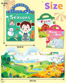 Benresive Reusable Sticker Books for Kids 2-4, Sticker Books for Toddlers 1-3 2-4, Toddler Travel Toys Activities Crafts Gifts - Farm, Animal and Season by TinyTreasures Baby Boutique