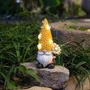 Garden Gnome Statue Solar Powered with Glowing Bees Sunflower Outdoor Funny Resin Figurine Decorations for Patio Yard Lawn Porch Housewarming Ornament Gift by CozyNest Decor