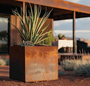 DIY CARTEL Corten Steel Cube Outdoor Planter Box, Rustic & Modern Farmhouse Design, Large Raised Metal Garden Bed for Commercial & Residential Use by GreenHaven Gardens