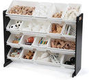Humble Crew Supersized Toy Storage Organizer with 16 Removable Bins, Black/White – Large Toy Storage for Toddlers Ideal for Kids' Rooms, Playrooms, and Nurseries - Modern Toy Bins for Kids by TinyTreasures Baby Boutique