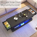 Uspeedy 47.3IN High Glossy LED Coffee Table,Modern Coffee Tables for Living Room,Living Rooms Tables,Large Living Room Furniture,APP LED Lights,Black/White Coffee Table for Livings Room (Black) by CozyNest Decor