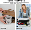 CONBOLA Travel Jewelry Case Box, Small Jewelry Organizer Earring Holder for Women, 5-Layer Rotating Jewelry Storage Tray with Lid for Bracelets Rings Bracelets by TinyTreasures Baby Boutique