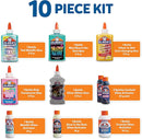 Elmer's Celebration Slime Kit, Complete Slime Supplies with Assorted Magical Liquid Slime Activators and Assorted Liquid Glues, 10 Count - Perfect for Parties, Gift, Activity Time by TinyTreasures Baby Boutique