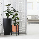D'vine Dev Terracotta Planter with Ebony Stand - 10 Inch Modern Round Flower Pot with Wood Planter Holder, Terracotta, 55-B-L-5 by CozyNest Decor