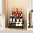 Giikin 3 Tier Spice Rack, Cabinet Organizer Shelf, Wooden Spice Rack for Countertop, Kitchen Counter Storage Shelves Cupcake Stand Holder Display Stand, Black by CozyNest Decor