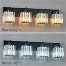 Modern Bathroom Vanity Light 4-Lights Plating Black Crystal Bathroom Wall Light Vanity Light Fixtures by CozyNest Decor