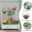 YITAHOME 43.3x17.7x61 in Planter Trellis Box with Wheels & Drain Plug, Outdoor Resin Raised Garden Bed for Climbing Plants, Large Weather-Resistant Design, Grayish-White by GreenHaven Gardens