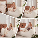 Giant Bean Bag Chairs for Adults Teens, Large Bean Bag Sofa Chairs with Filling Comfy Fuzzy BeanBag Chair with Armrests for Bedroom Living Room Reading by CozyNest Decor