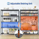 5 Tier Storage Shelves 71"H Wire Shelving Adjustable Metal Shelving,1000LBS Pantry Shelves Sturdy Steel Wire Shelf for Kitchen Commercial Pantry Garage Warehouse ,71"H X35.5"W X13.8"D, Black by CozyNest Decor