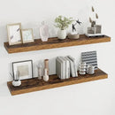 48 inch Floating Shelves for Wall Large Wall Mounted Shelves with Invisible Brackets, Brown Long Shelves for Bathroom, Living Room, Kitchen, Office, 48x9.1 inch deep Set of 2 by CozyNest Decor