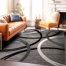 Rugshop Modern Wavy Circles Design Area Rug 8'8" x 12' Gray by TinyTreasures Baby Boutique