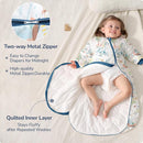 Baby Sleep Sack 12-18 Months, Cotton Detachable Long Sleeve Sleep Sack, 1.0 Tog Toddler Sleeping Sack with Temperature Strips, 2-Way Zipper Wearable Blankets for Newborns, Dinosaur by TinyTreasures Baby Boutique