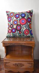 Floral Poppy Pillow Cover White Red Floral Outdoor Pillowcase Suzani Accent Chair Cushion Flower Accent Couch Pillowsham Boho Florals Chair Hand Embroidered 18x18 Inch by CozyNest Decor