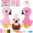 Crochet Kit for Beginners -Flamingo Family Crochet Kits with Step-by-Step Video Tutorials, Beginner Crochet Kit for Adults, Crochet Animal Kit for Kids, 3PCS Flamingo Crocheting Set(Pink) by TinyTreasures Baby Boutique