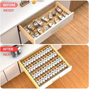 2-Tier Non-Slip Spice Drawer Organizer, 2-Pack Checkered Frosted Clear Acrylic, Expandable (11''-22'') Spice Rack for Kitchen Drawer Storage – Holds Seasonings, Herbs, and Spices (Jars Not Included) by CozyNest Decor