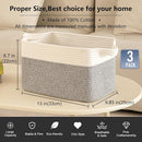 OIAHOMY 3 Pack Storage Basket for Organizing, 13''X9.85''X8.7'' Storage Bins,Woven Basket Basket with Handles, Toy Storage Basket Bin,Stylish Room Decor Basket, White & Grey variegated by TinyTreasures Baby Boutique
