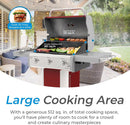 Kenmore 3-Burner Outdoor BBQ Grill | Liquid Propane Barbecue Gas Grill with Folding Sides, PG-A4030400LD-RD, Pedestal Grill with Wheels, 30000 BTU, Red by GreenHaven Gardens