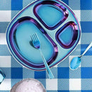 Ahimsa Stainless Steel Kids Utensils - Kids Fork and Spoon Set, Pediatrician Designed Toddler Utensils, 100% BPA Free & Dishwasher Safe (Iridescent Blue) by CozyNest Decor
