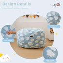 MAXYOYO Bean Bag Chair Bed for Kids, Convertible Bean Bag from Lazy Chair to Floor Bed, Fresh Cloud Design Cover, Stuffed Floor Sofa Couch for Boys and Girls, High-Density Foam Filling, Blue by CozyNest Decor