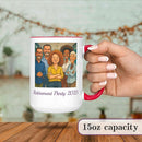 Personalized Coffee Mug, Custom Photo Caricature Gift, Funny Customized Coffee Gift for Men & Women, Custom Mugs with Pictures, Red 15oz Customized Ceramic Tea Cup by TinyTreasures Baby Boutique