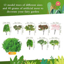 58 Pcs Mini Garden Accessories Set Fairy Village Miniature Fairy House Starter Kit Mini Terrarium Figurines Micro Landscape Mixed Model Tree Diorama Supplies for DIY Succulent Dollhouse Craft by GreenHaven Gardens