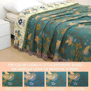 Boho Throw Blanket for Bed, 100% Pure Cotton Ultra Soft Rustic Quilt, Farmhouse Decor Bed Blankets, All Season Rustic Throw for Sofa Couch Chair(80''x 90'', Bird A) by CozyNest Decor