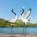 chisheen Crane Garden Statues Outdoor Metal Heron Yard Art Crane for Garden Sculptures Patio Lawn Ornaments,Set of 2 by GreenHaven Gardens