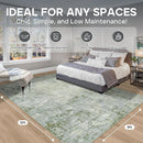9x12 Area Rugs for Living Room Rug Washable: Modern Large Rug for Dining Room Bedroom Carpet Non Slip 9 by 12 Indoor Abstract Nursery Home Office Green by TinyTreasures Baby Boutique