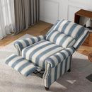 UIXE Pushback Recliner Chair Push Back Accent Chair, Fabric Overstuffed Armchair for Living Room, Rivet Trim Club Chair Home Theater Single Sofa Bedroom Reading Seat - Stripe Navy by CozyNest Decor